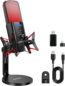 Dual Mode Wireless USB Microphone with Noise Cancellation for iPhone PC