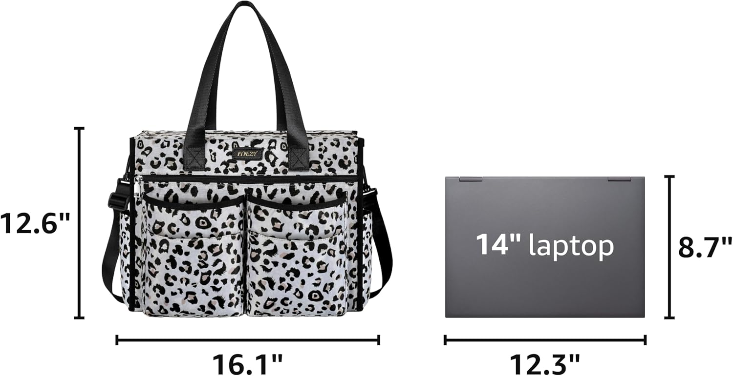 ITIEZY Large Utility Tote Bag for Women with 18 Pockets, Waterproof Teacher Nurse Bags with Zipper for Everyday Travel Work image 3