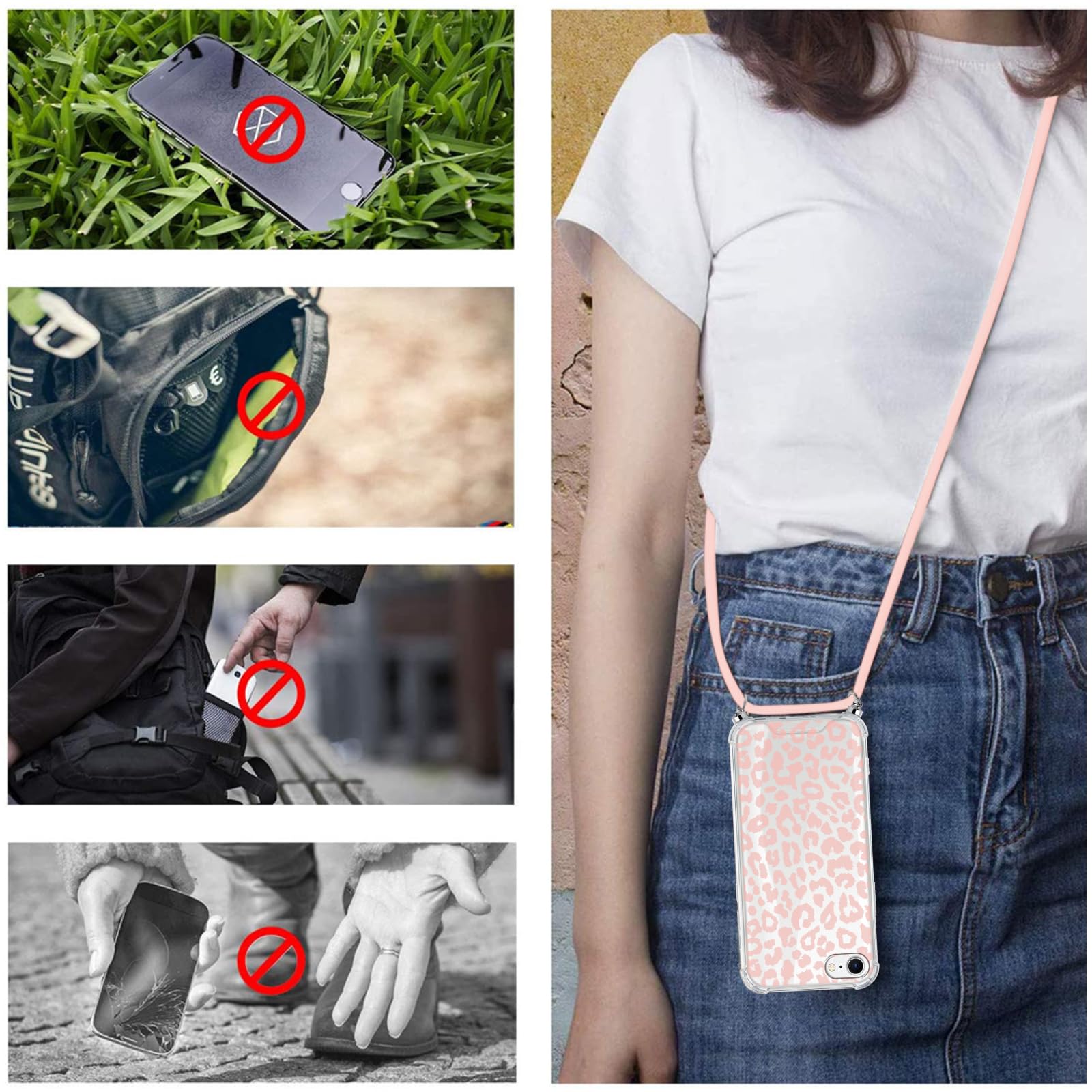 ZhuoFan-Funda Con Cuerda Para IPhone 8/7/iPhone SE 2022/2020 4.7