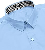 Vista 4 de COOFANDY - Camisa de vestir de negocios para hombre de manga larga, ajustada, informal, con botones
