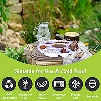 Vista 63 de three leaf 6 COMPARTMENT BAGASSE TRAY 400 Ct. Heavy-Duty- Super Strong- Natural- Eco-Friendly Disposable Bagasse Plates, 100% Biodegradable 6