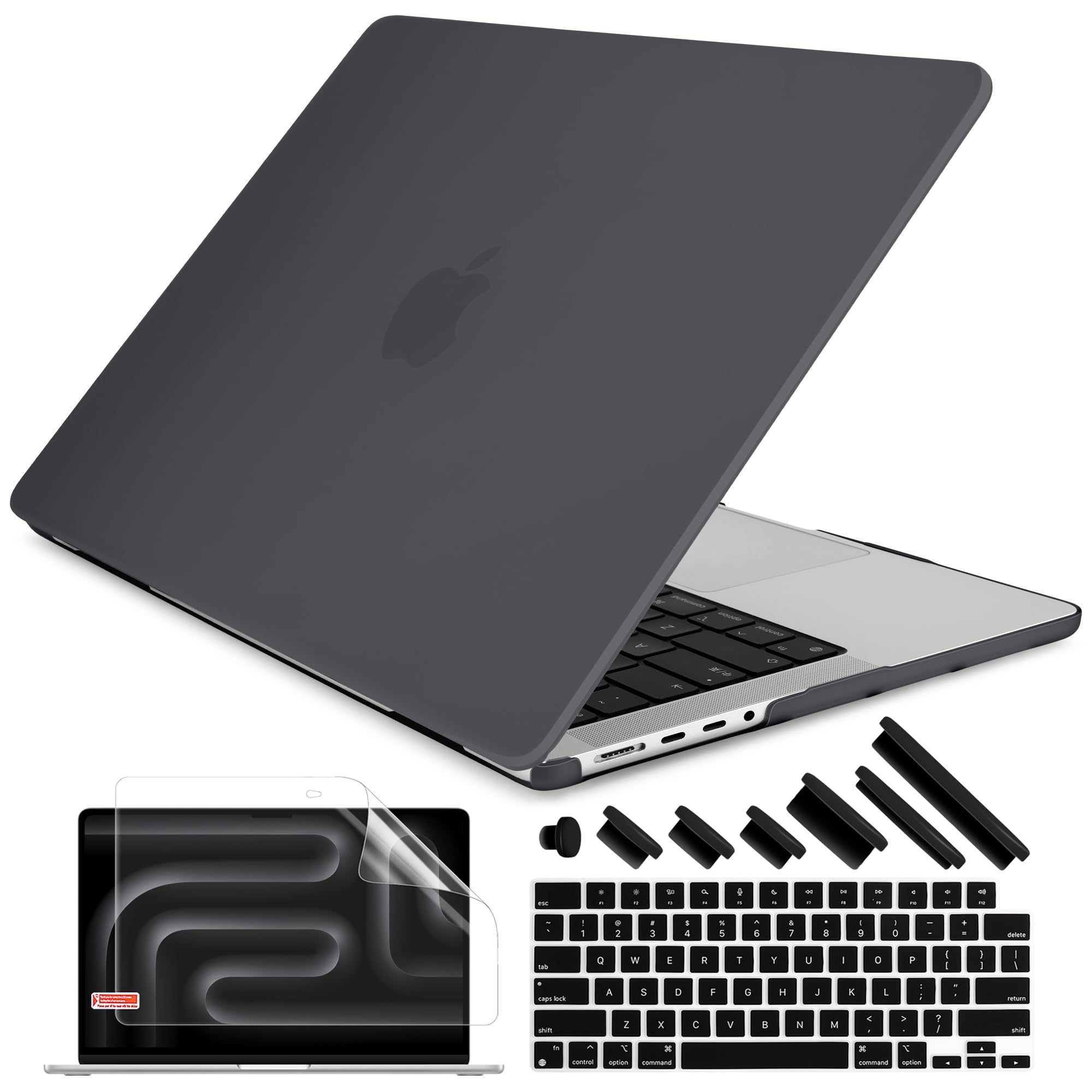 DONGKE Compatible with M5 MacBook Pro 14 inch Case M4 M3 M2 M1 2025 2024-2021 A3434 A3112 A3401 A3185 A2918 A2992 A2779 A2442 Pro Max with Touch ID, Plastic Hard Shell Cover, Matte Black