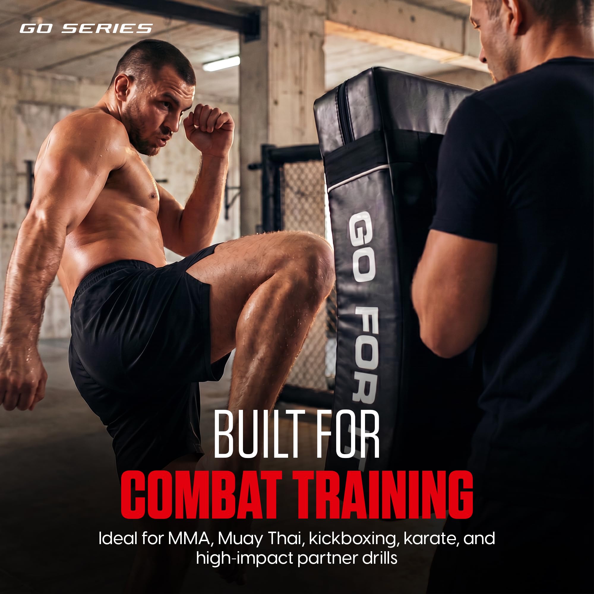Almohadillas curvadas Kick Shield | Escudo de espuma de gel absorbente de golpes para entrenamiento de artes marciales, UFC, MMA, kickboxing y karate | Cubierta exterior de poliuretano