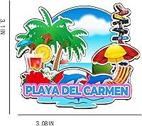 Vista 3 de Imán de madera para nevera de Playa del Carmen, México, 3D, monumentos de viaje, coleccionables, recuerdos, decoración hecha a mano -2004