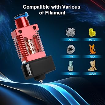 Ender 3 Hotend All Metal Ceramic Heating Core Hotend Upgrade High Flow High Temperature Support 300CHigh Temperature 3D Printer Rapido Hotend Kit Fits Ender3/ Pro/V2/Max CR10