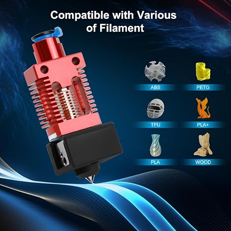 Ender 3 Hotend All Metal Ceramic Heating Core Hotend Upgrade High Flow High Temperature Support 300CHigh Temperature 3D Printer Rapido Hotend Kit Fits Ender3/ Pro/V2/Max CR10