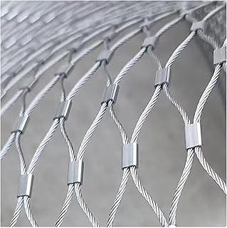 304 Stainless Steel Rope Net, Safety Netting for Balcony Cable Mesh Bird Garden, Animal Poultry Barrier Fence, Garden Netting (Color : 10cm/2mm, Size : 1.2x2m/3.9x6.6ft)