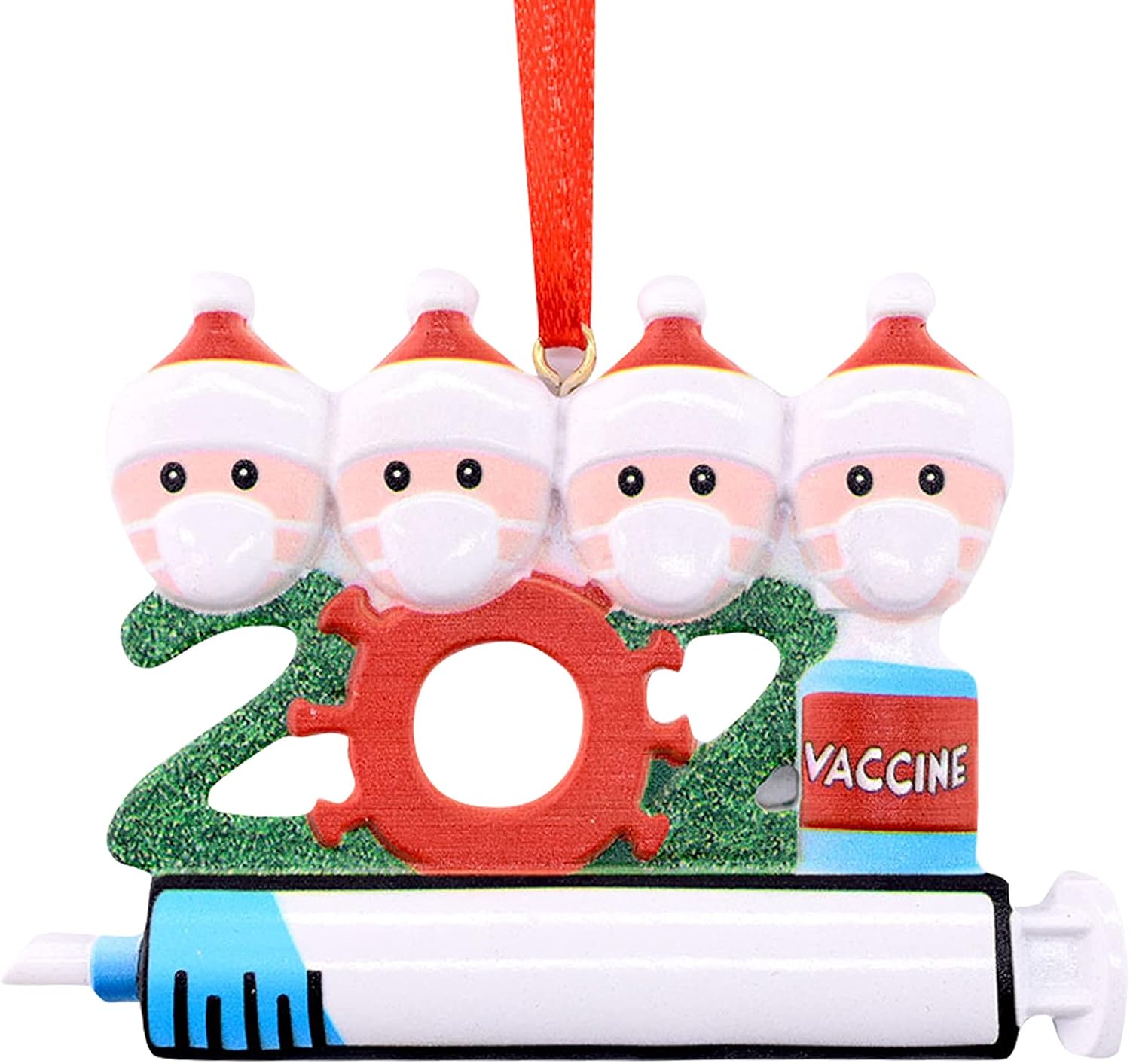 2021 Personalized Christmas Ornaments Decorations for Christmas Tree Customized Family Members' Name Xmas Creative Gifts (Family of 4)