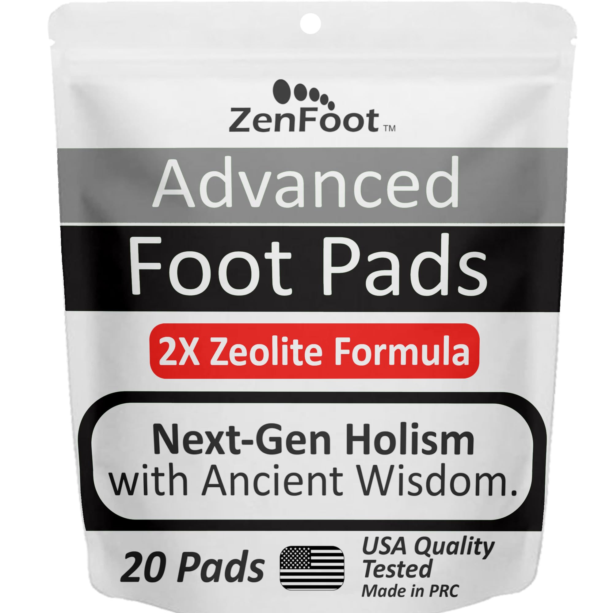 Advanced Zeolite Foot Pads Plus Curcumin &amp; Ginger, Premium 20 Pack