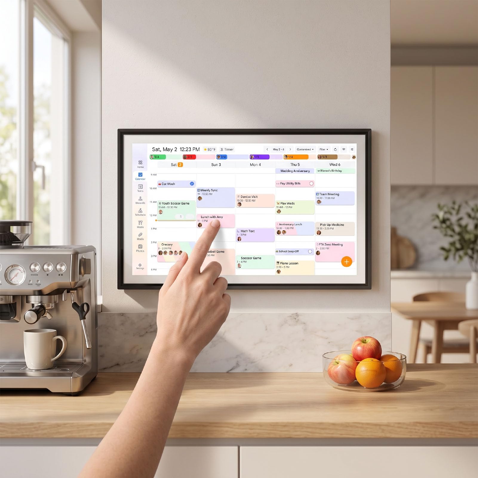 Asixxsix Intelligenter Digitaler Kalender 15,6 Zoll, kein Abonnement