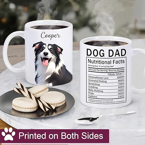 Miniatura 5 de Taza de perro personalizada para papá, taza de perro personalizada con nombre de foto de mascota, tazas de café para perros para hombres, taza