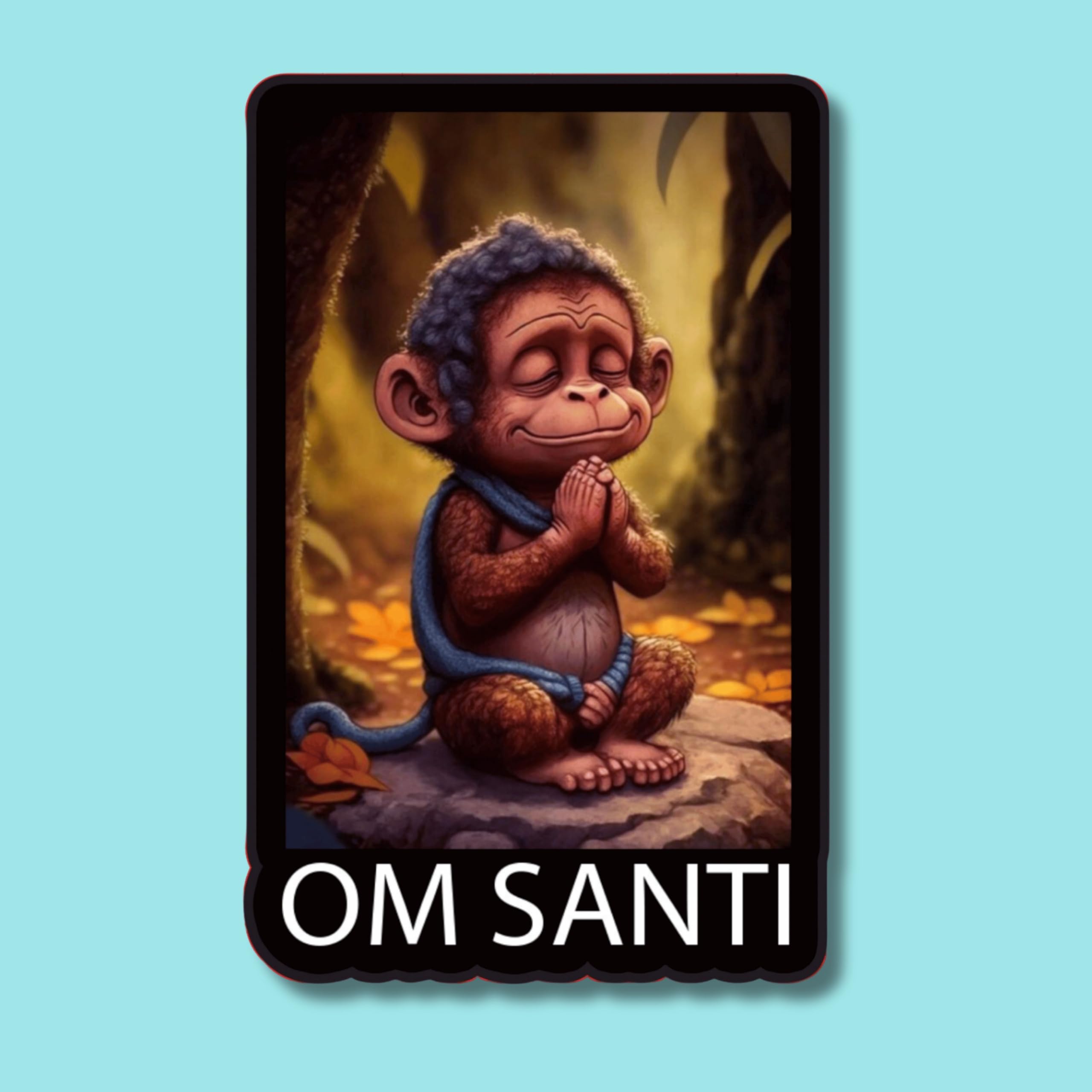 EXPLEASIA Wooden Fridge Magnets for Home & Kitchen | Fridge magents| Gifts Items| Printed Wooden Fridge magents | Gift Items (Om Shanti Monkey)