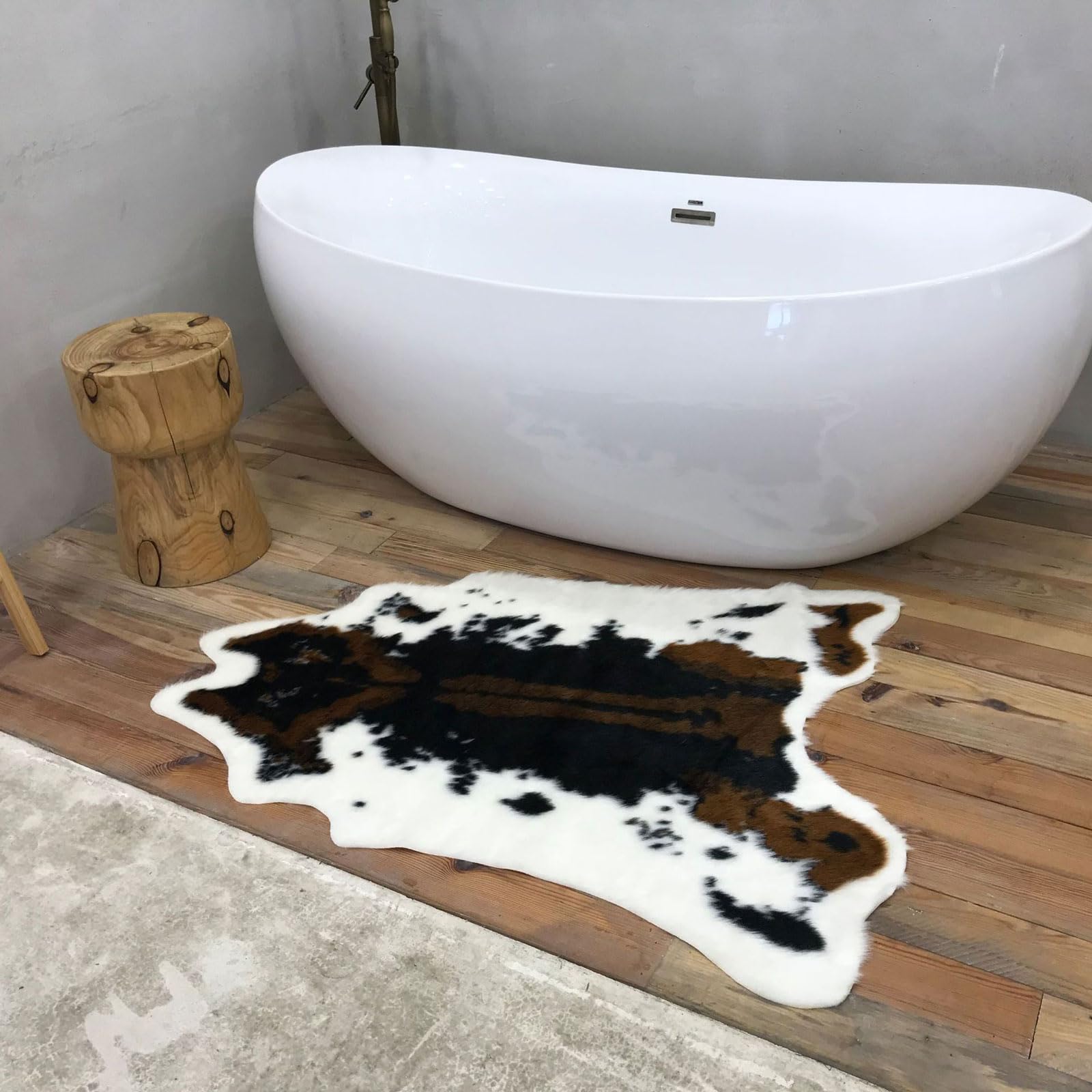 Tappeto con Stampa Animalier,Tappeti in Pelle di Animale,Tappeto in Pelle di Mucca,Facile da Curare,Texture Morbida,Lavabile,Adatto per Soggiorno,Camera da Letto,Stanza da Pranzo