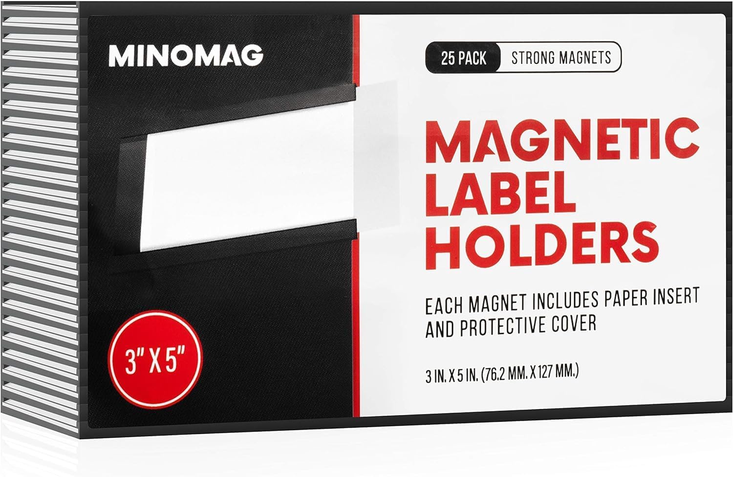 25pcs Label Holders 3x5 Inches C Channel