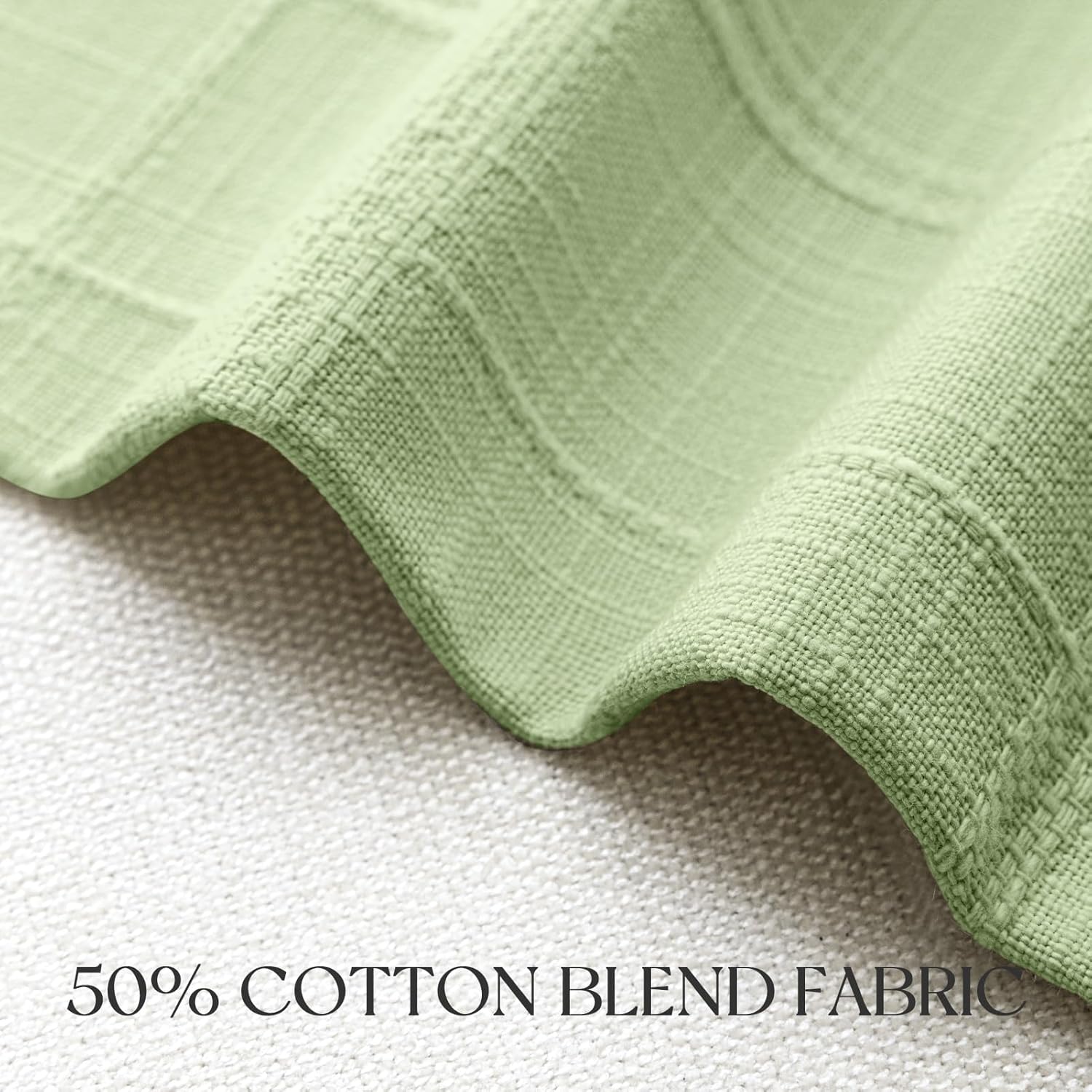 NOVILYS Sage Green Throw Pillow Covers 20x20 Set of 2, Soft Cotton Blend Textured Check Decorative Pillow Cases, Modern Farmhouse & Boho Spring Accent Pillow Decor for Couch Sofa, Living Room, Garden