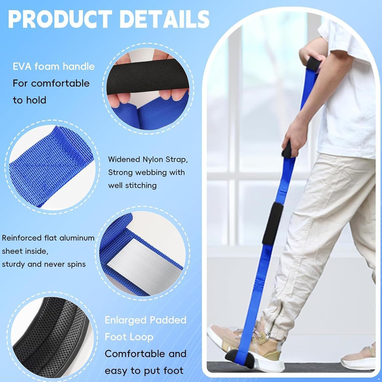 39 Inch Long Leg Lifter,Leg Lifter After Hip Replacement All Over with Aluminum Rod,Kit for Seniors Total Hip