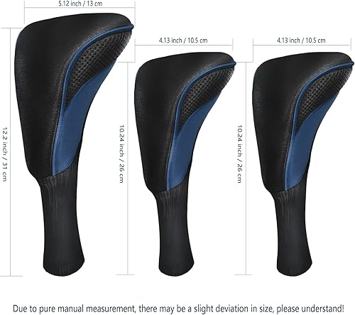 Miniatura 2 de Fundas para cabezas de palos de golf para Fairway Woods Driver Hybrids 3 piezas de cuello largo de malla para fanáticos de los deportes Juego de