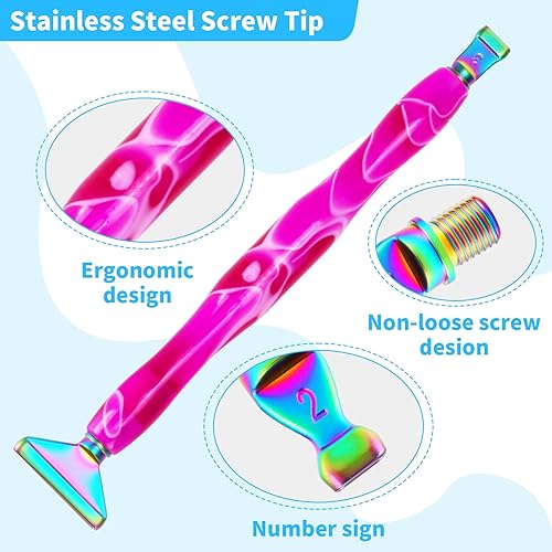 Miniatura 3 de Diamond Art Accessories Tools Kits for DIY, 5D Diamond Art Pen Screw Thread Tips, 35Pcs Diamond Art Painting Metal Tips for DIY Art&Craft, Diamond