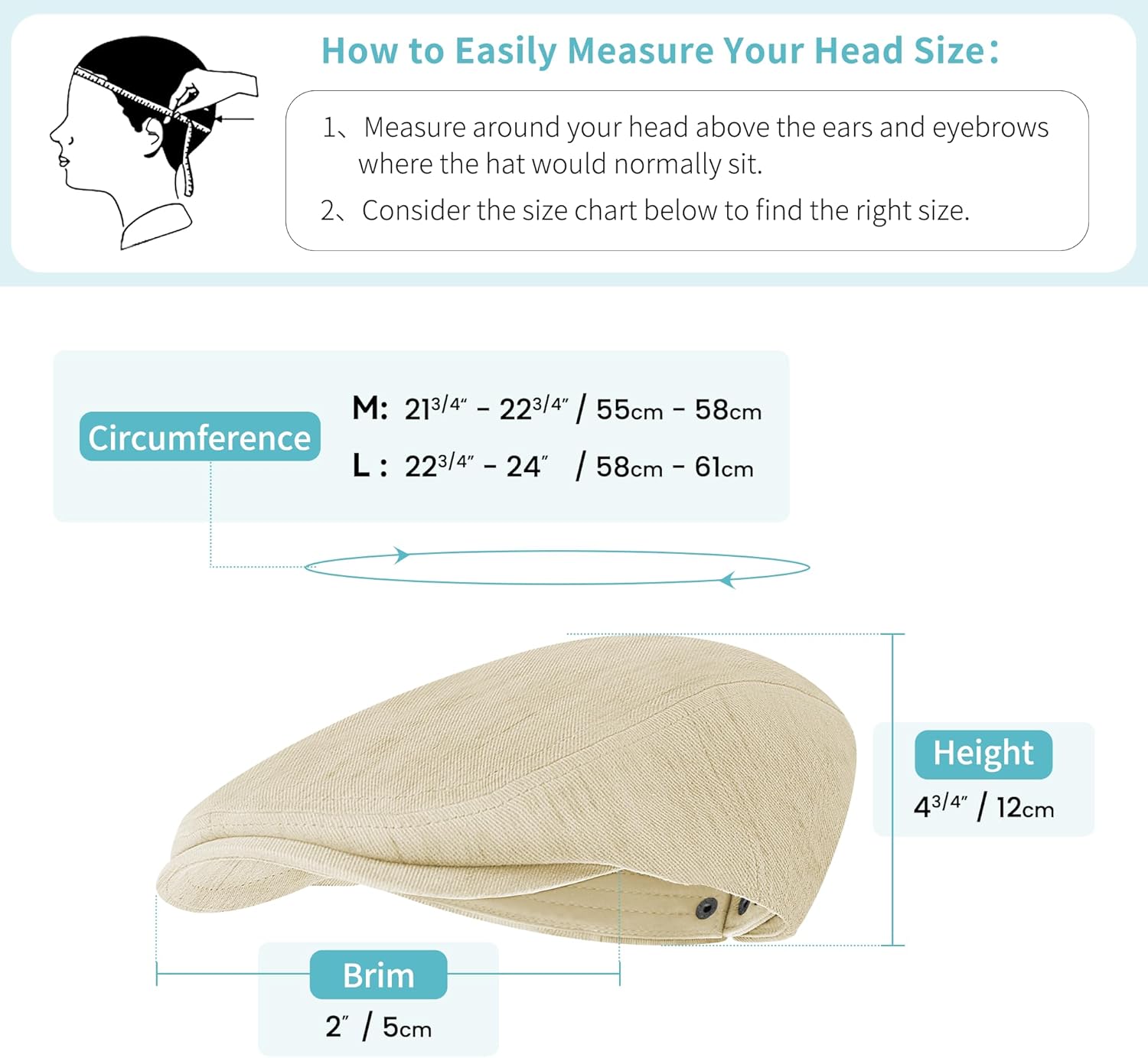 Linen Blend Newsboy Cap for Men Adjustable Flat Hat Classic Gatsby Cabbie Ivy Cap Driving Hunting Golf Summer Hat