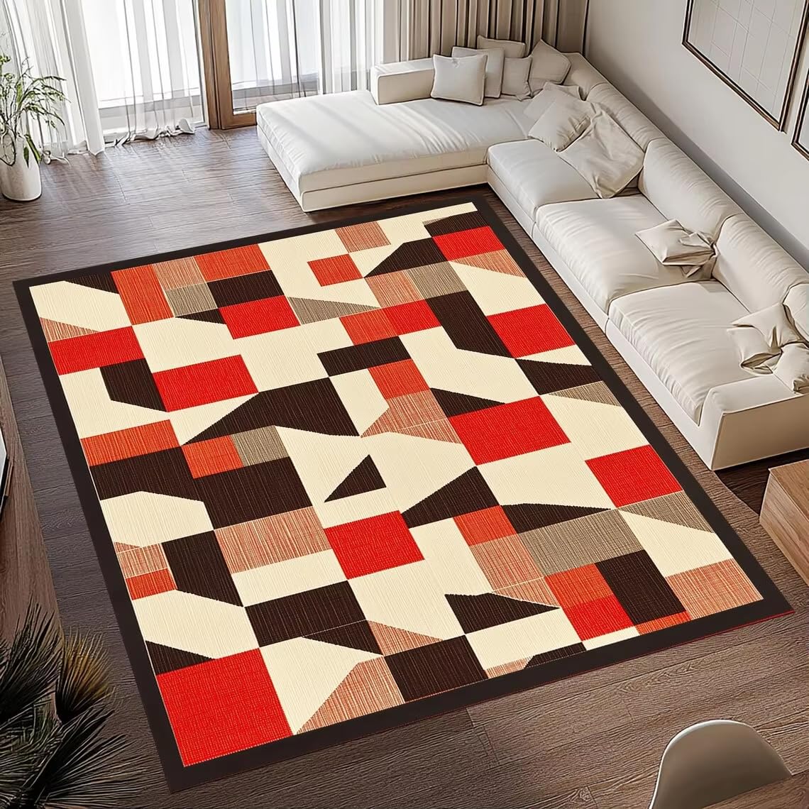 Tapis chambre et salon géométrique lavable antidérapant style vintage 70x120