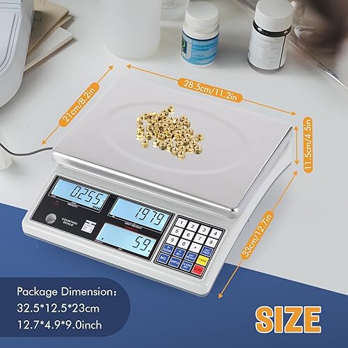 Vista 6 de Bonvoisin Escala de conteo industrial digital para piezas y monedas kg/g/lb Escala gramo electrónica Escala de conteo de inventario Escala de conteo