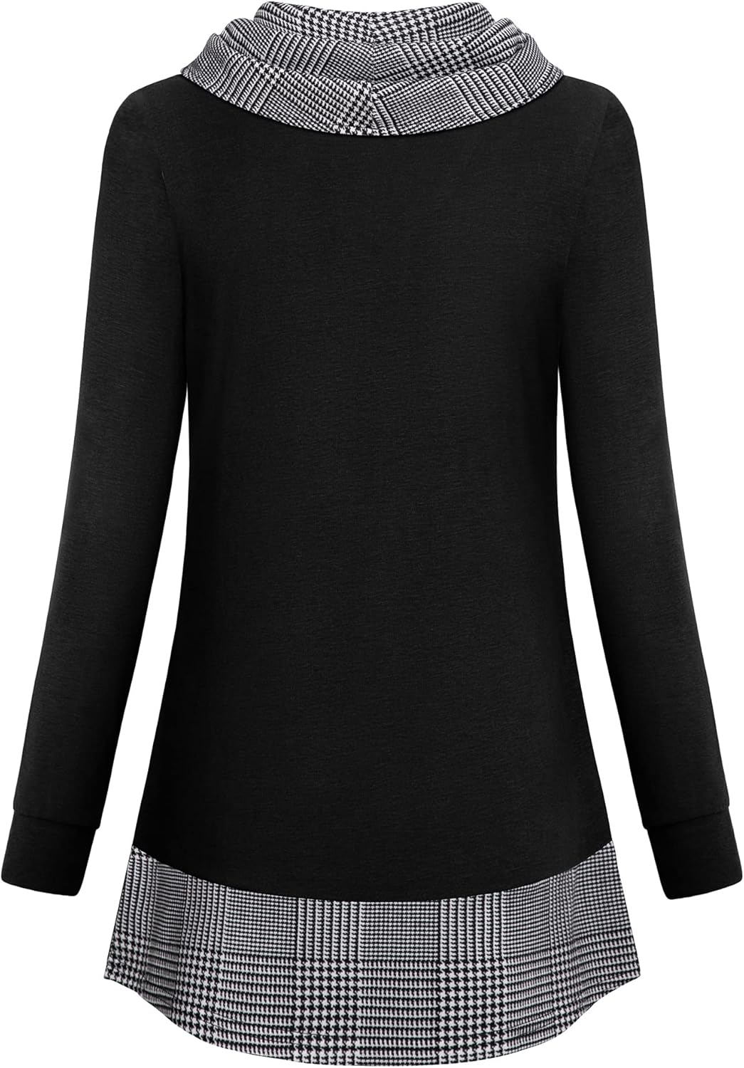 VALOLIA Womens Cowl Neck Long Sleeve Tunic Tops Button Casual Loose Shirts - Image 2