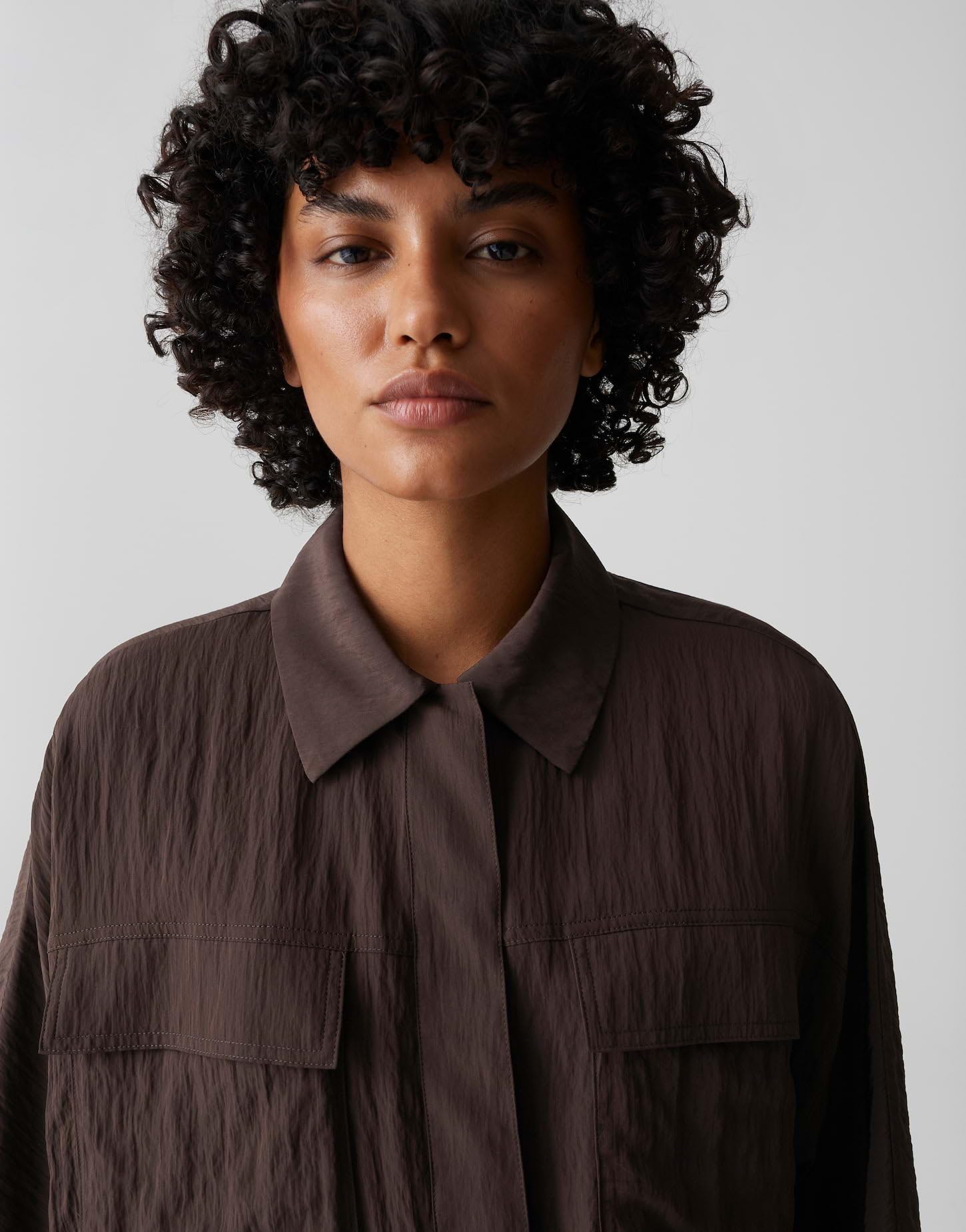 OPUS Damen Kurzarmbluse | Crashbluse mit Utility Details Regular Fit