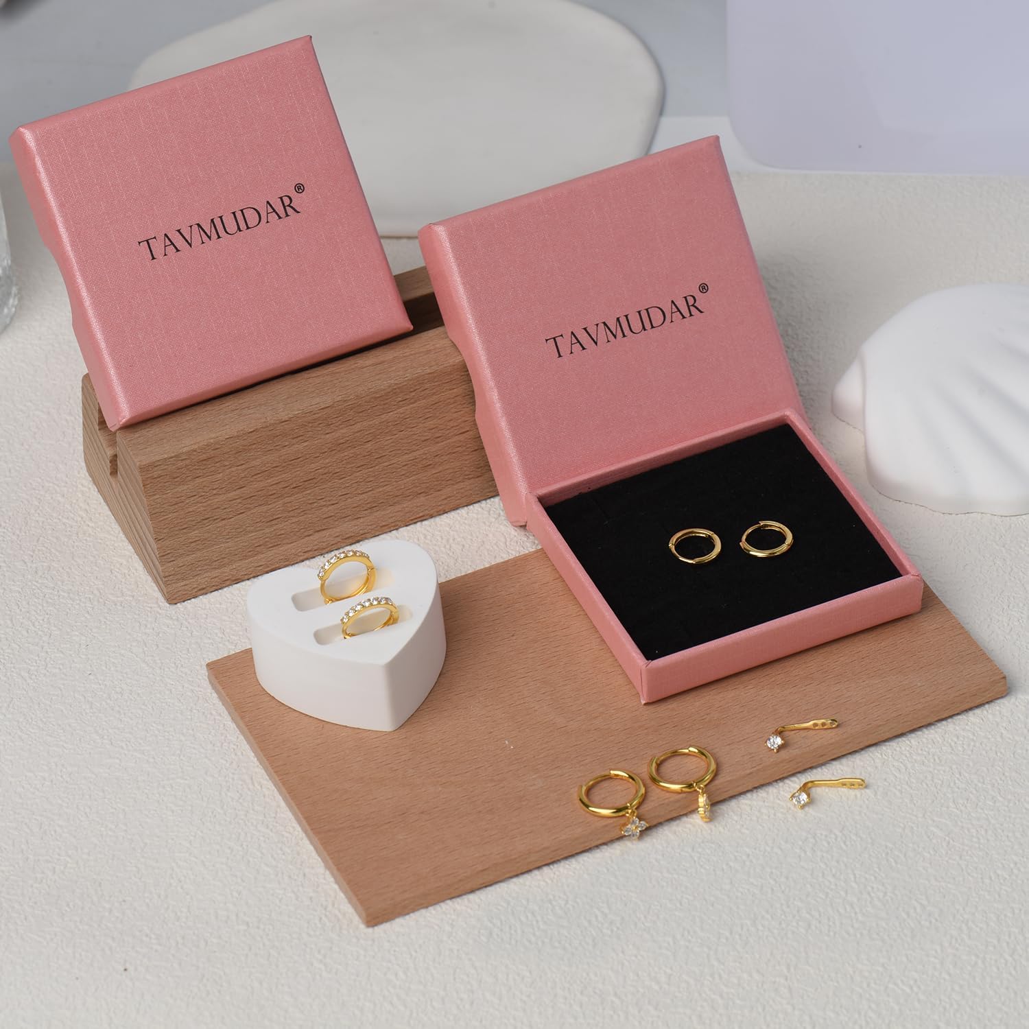 Solid 925 Sterling Silver Earrings Small 18K Gold Plated Stud Earrings for Women Trendy Hypoallergenic Cute Earrings Star Moon Sun Heart Cross Dots Pearl CZ Diamond Earrings Jewelry Christmas Gifts - Image 9