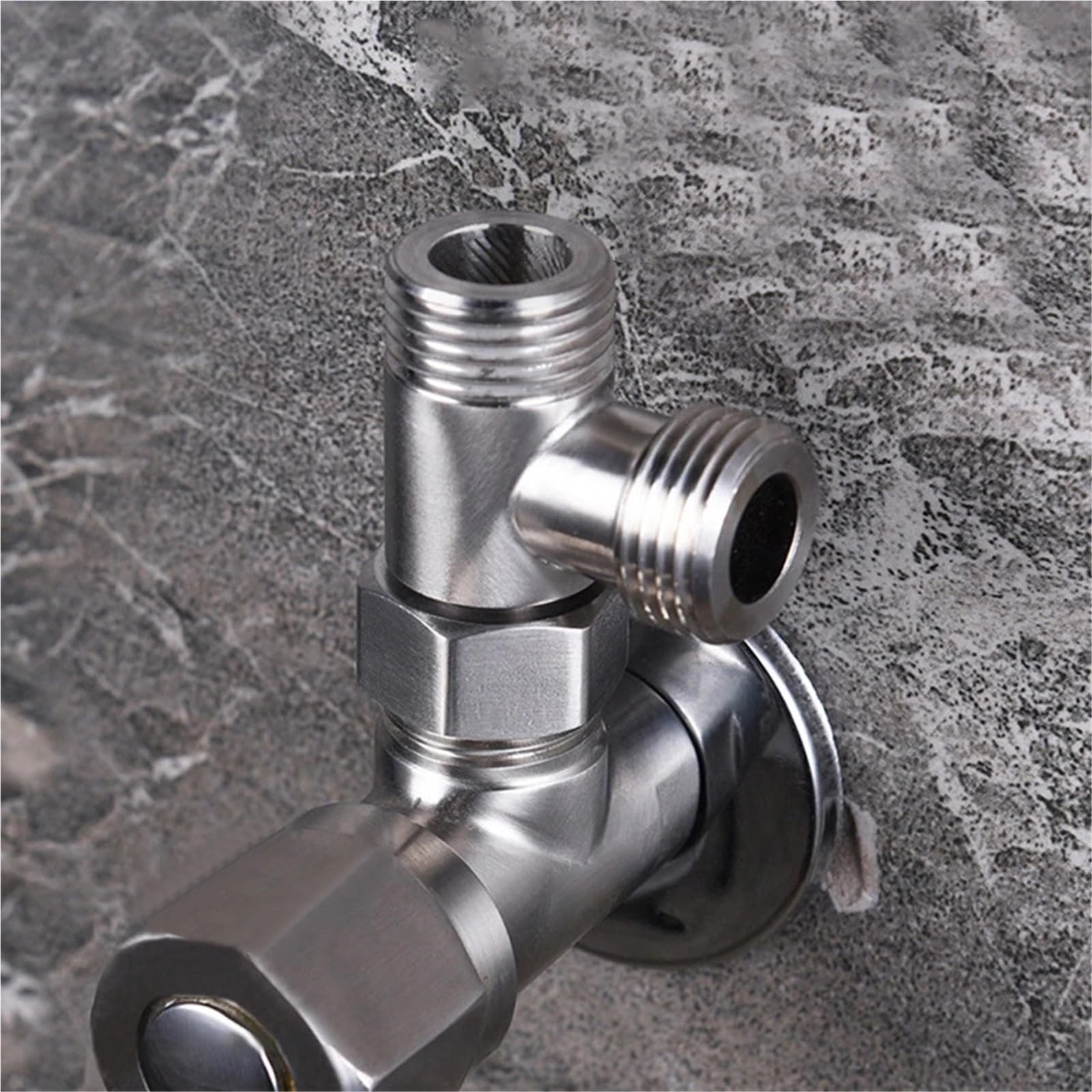 Válvula angular for grifo, desviador, baño, inodoro, pulverizador for bidé, ducha G1/2, acero inoxidable, cobre, agua de tres vías, 2 uds para bafieras y duchas