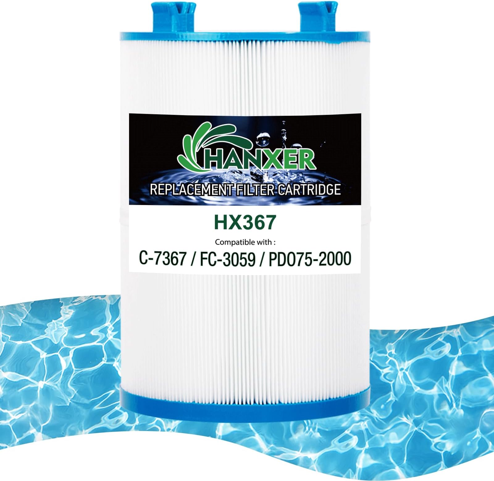 HANXER C-7367 Spa Filter Cartridge Replaces for Dimension One Spa 1561-00, PDO75-2000, Filbur FC-3059, PDO75-2000, Baleen Filters AK-60035, Darlly 70759, 75 Sq.Ft Spa HotÃ‚ TubÃ‚ Filter, 1 Pack
