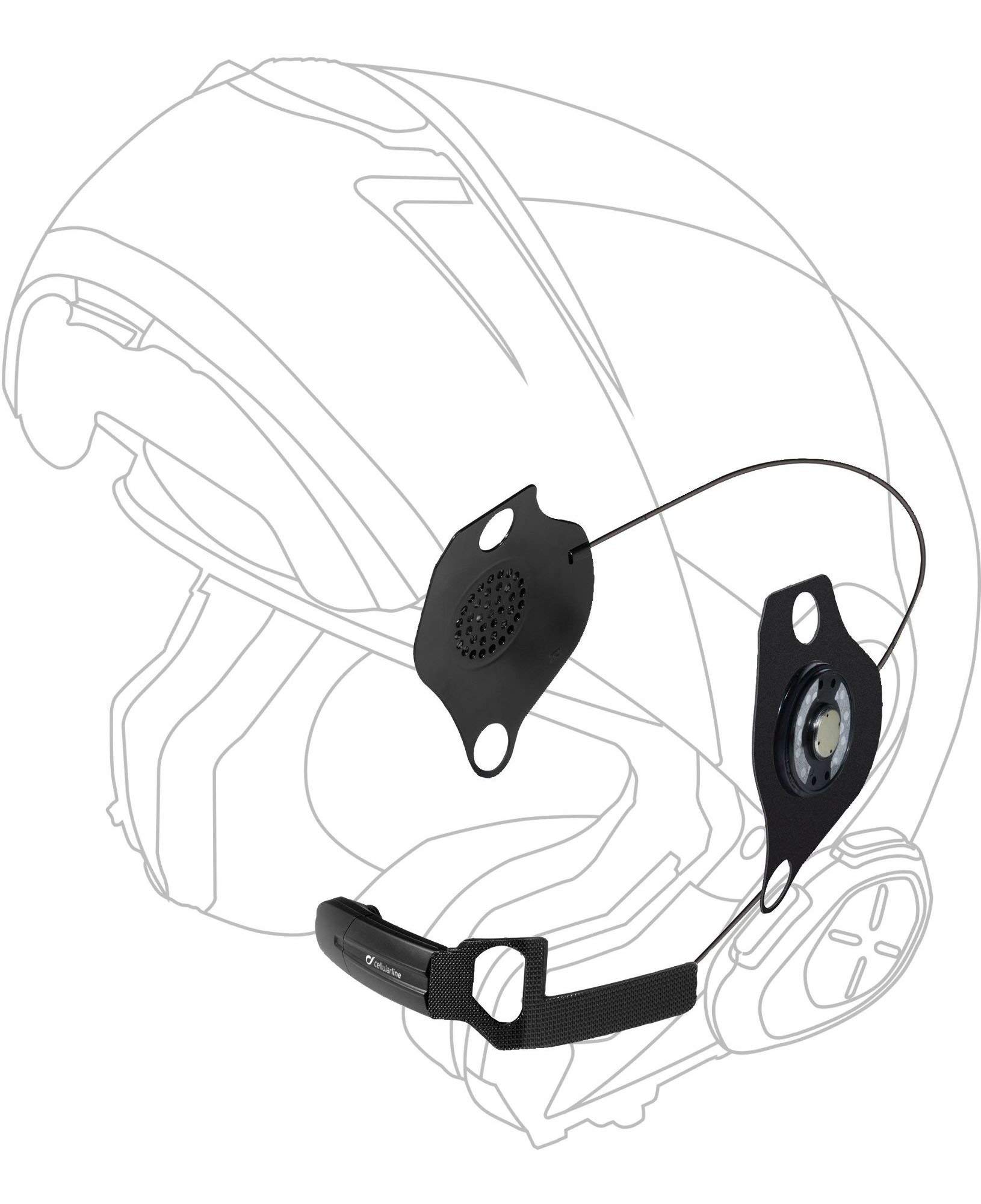 Cellular Line 16-częściowy zestaw audio do słuchawek Schuberth/interkomu, sportu, wycieczek miejskich, czarny