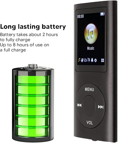 Miniatura 3 de Reproductor de MP3, reproductor de música MP3 portátil, elegante sonido multifuncional sin pérdidas, pantalla LCD delgada de 1.8 pulgadas,