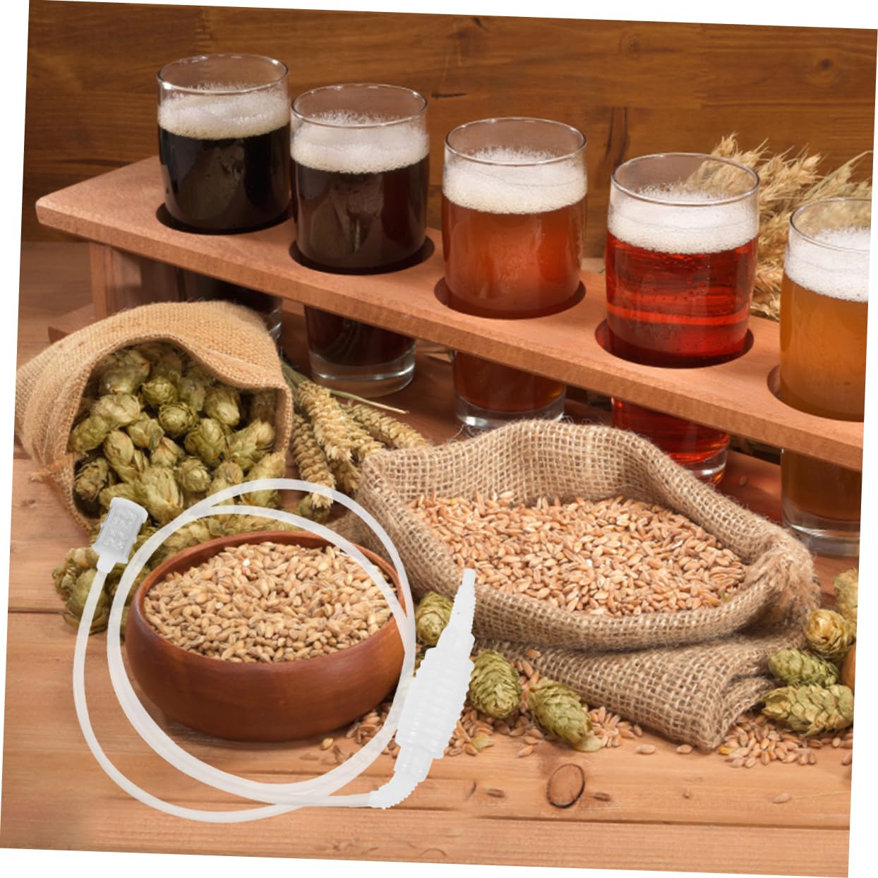 Mikinona Flexible Wine Siphon Tube Easy Transfer Pump Home Brew Wine Making Equipment