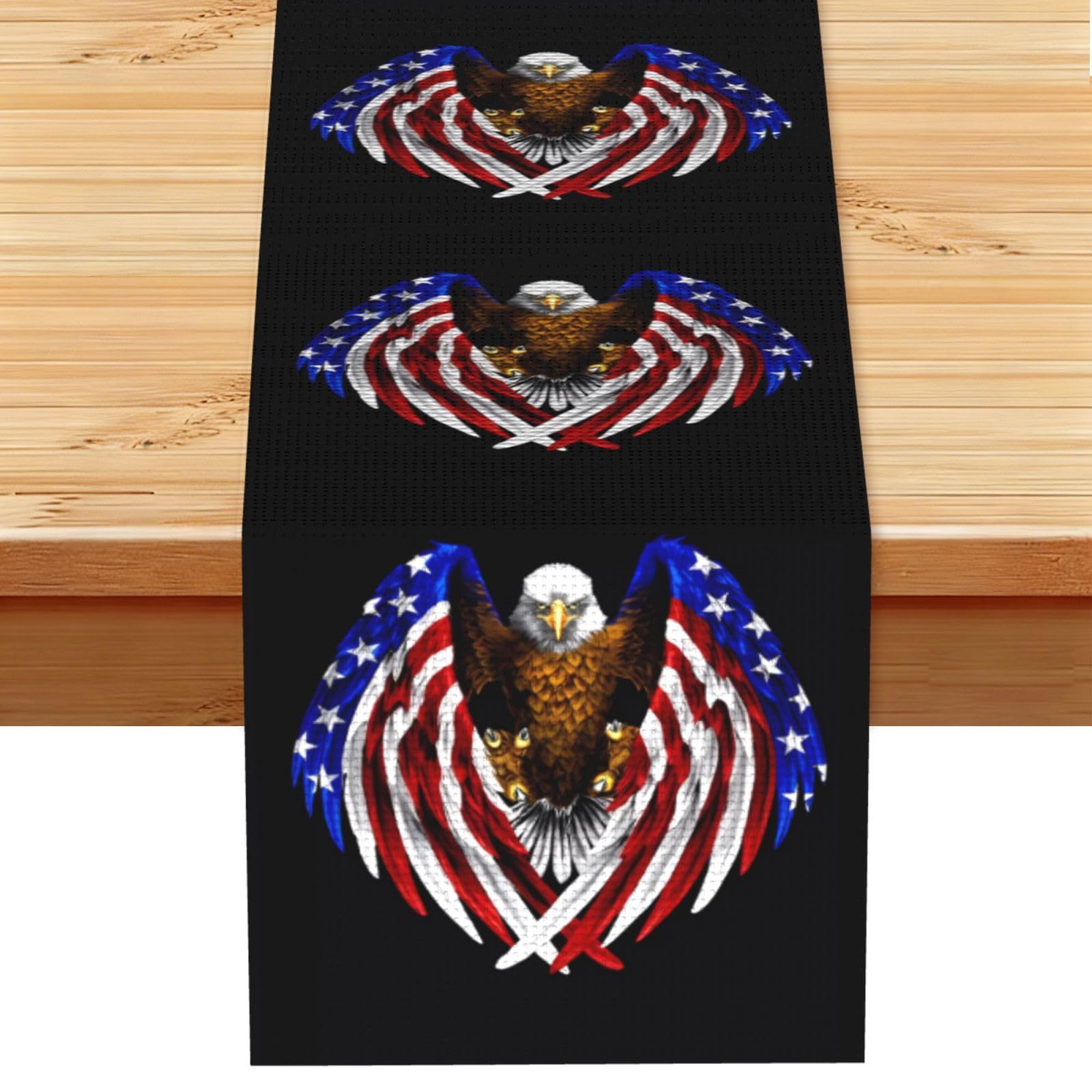 USA Flag Patriotic Eagle Table Runner 13x72 Inch Dining Decor