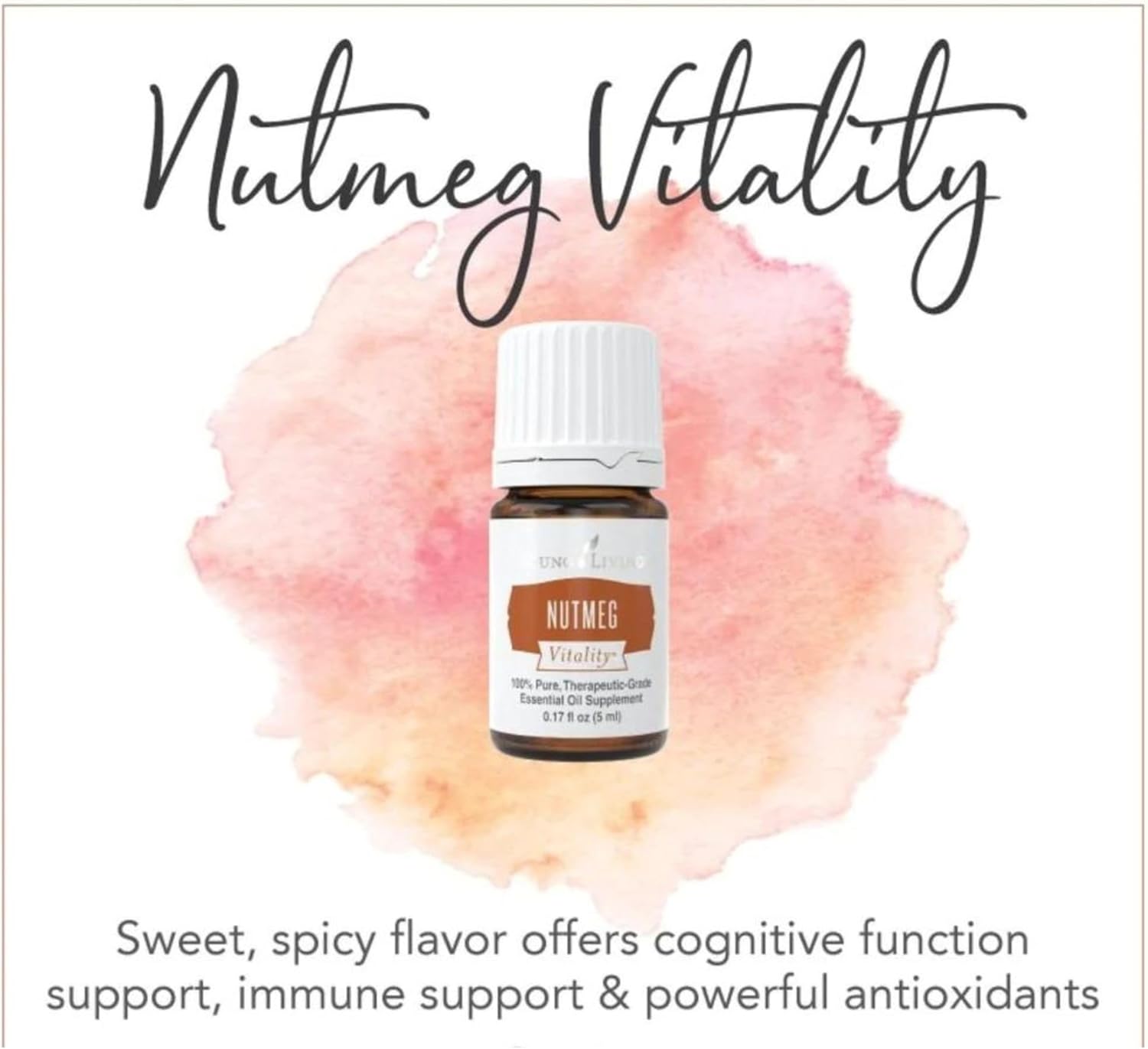 Young Living Nutmeg Vitality Essential Oil for Cooking - 5 ml: Spicy Flavoring for Soups, Antioxidant and Immune System Support, Sweet and Spicy Taste, Cleansing Properties