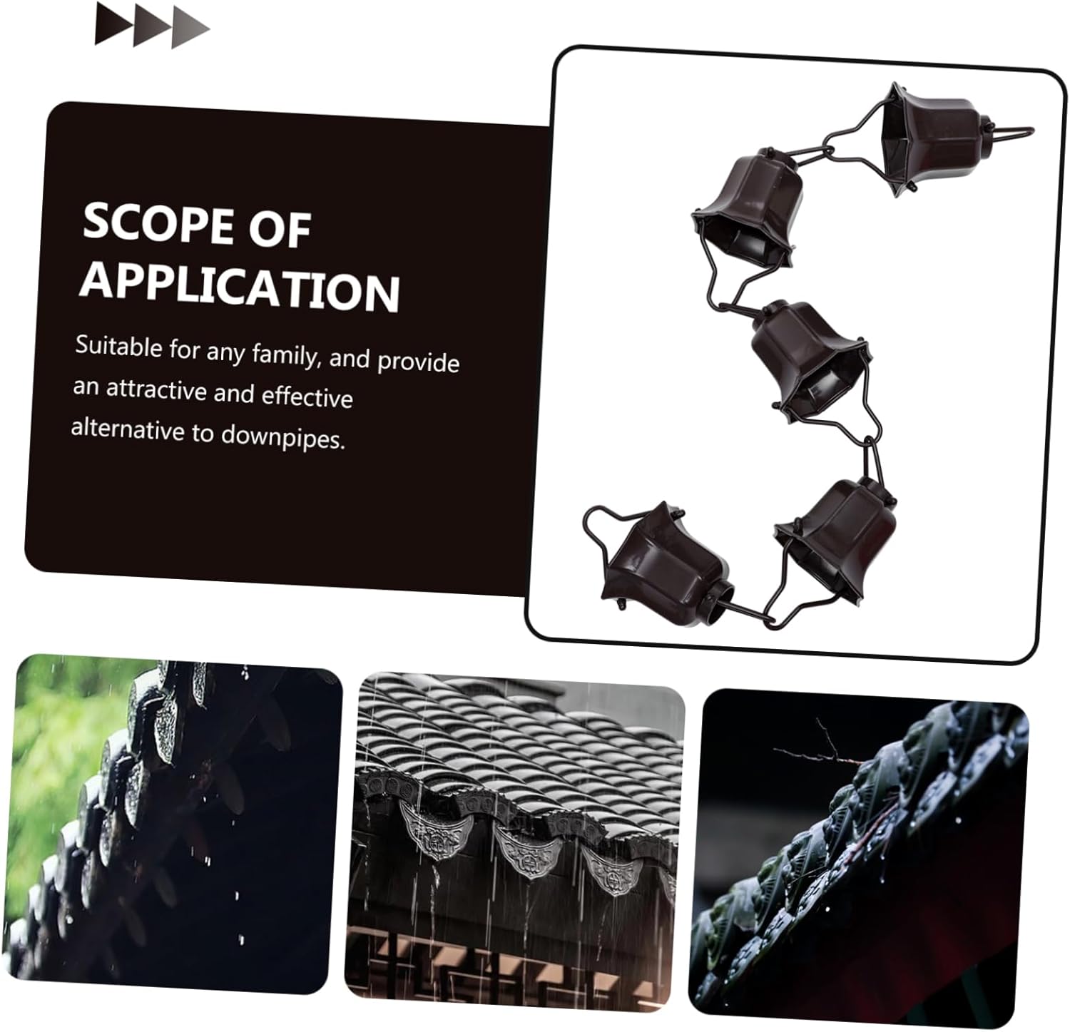 BESPORTBLE 1Pc Durable Rain Chain for Gutters Creative Downspout Replacement Unique Outdoor Garden Decor with Beautiful Design for Drainage