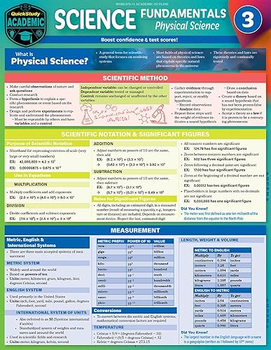 Science Fundamentals 3 - Physical Science: QuickStudy Laminated Reference &amp; Study Guide (QuickStudy Academic)