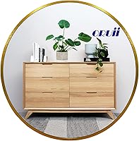 Vista 12 de Espejo redondo dorado, espejo redondo dorado de 24 pulgadas, espejos circulares de pared con marco de metal, espejos circulares dorados para pared