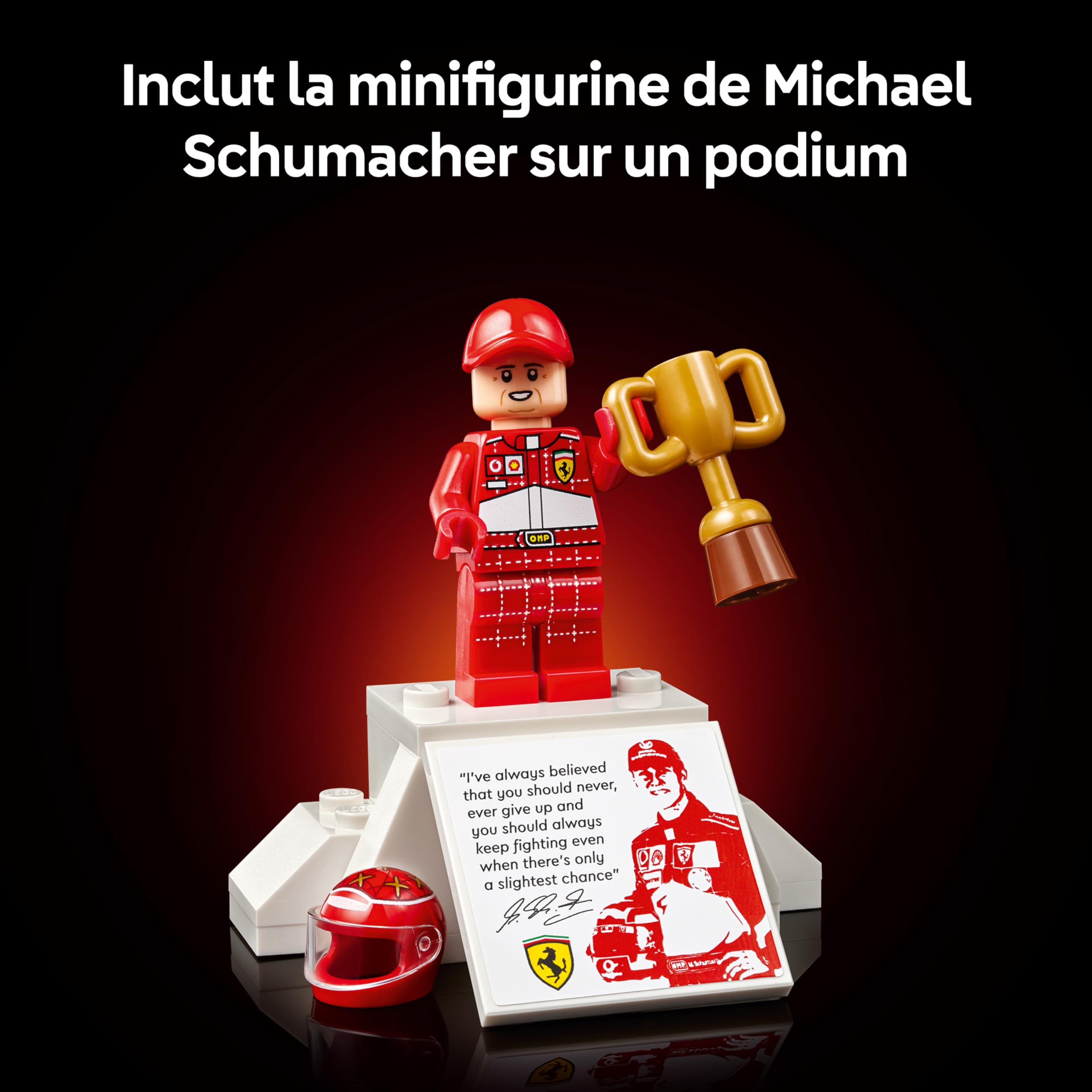 LEGO Icons Ferrari F2004 et Michael Schumacher - Maquette de Voiture F1 Adulte - Décoration - Moteur V10 & Minifigurine Collector de Pilote - Cadeau Formule 1 DIY pour Fans de Sport Automobile 11375