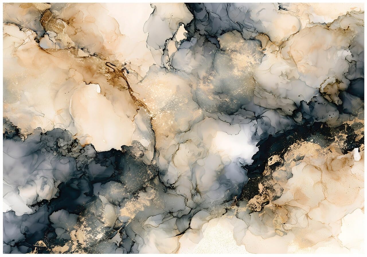 Wallarena Marble Black 2 Non-Woven Photo Wallpaper 300 X 210 Cm