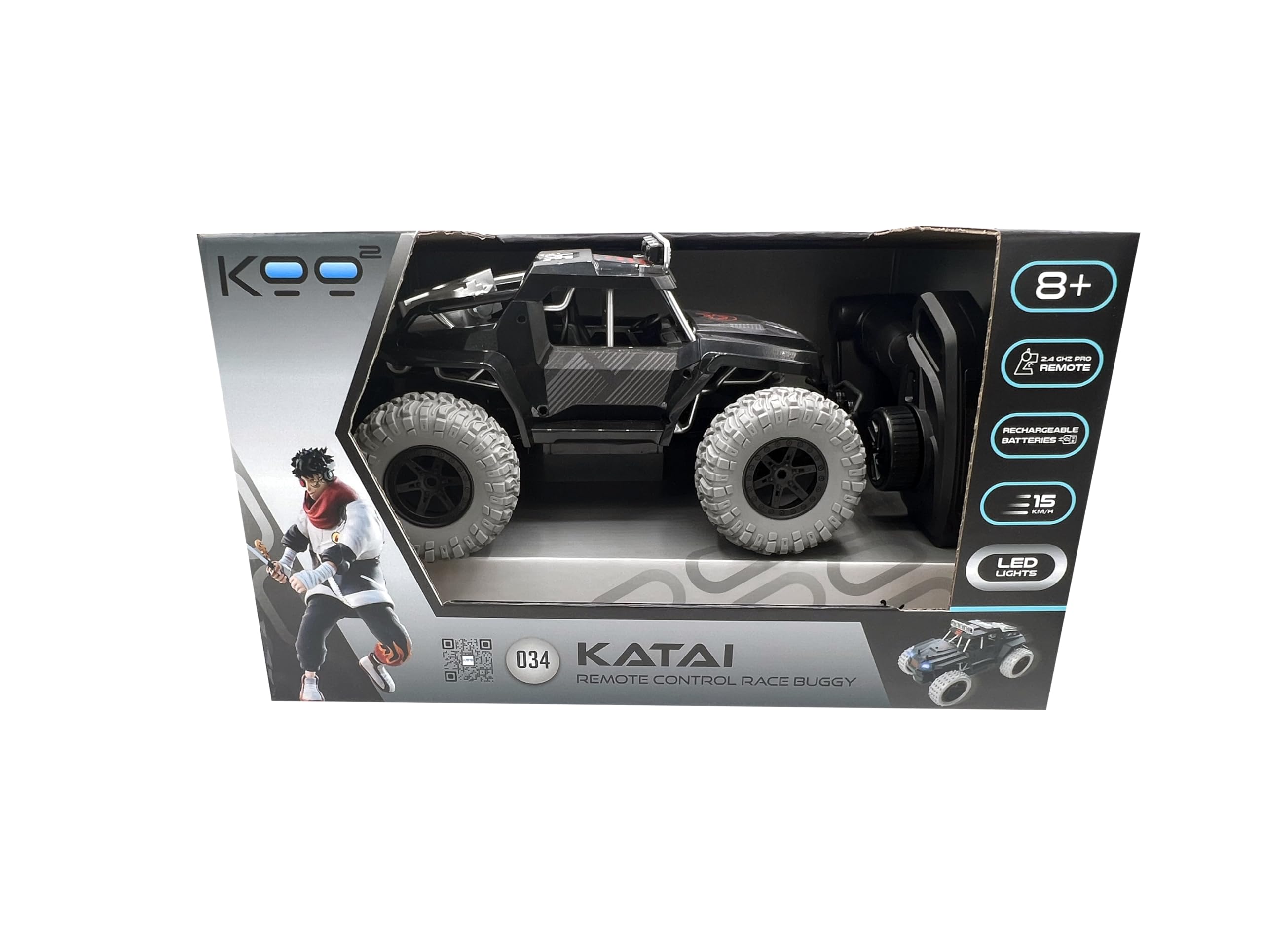 KOO - Be Blip - Katai - Voiture télécommandée - Tout terrain extrêment puissant - Télécommande universelle KOO à 3 piles (non fournies) - 18 km/h - A partir de 5 ans - KAB-KOO-0034
