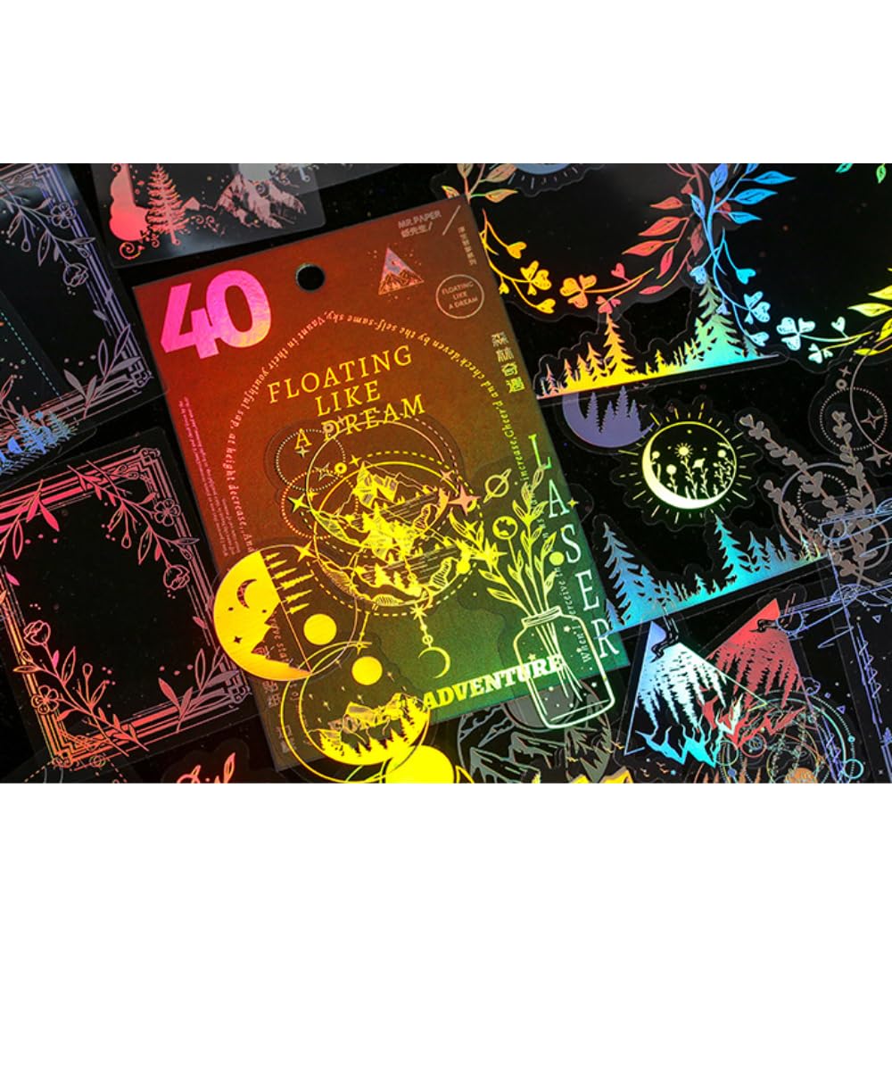 Snoog Pack of 40 Pet Ultra Transparent Floating Like a Dream Holographic Insert Sticker for Resin Art, DIY, Craft etc. (B0CQ75LVP5) Amazon Price History, Amazon Price Tracker