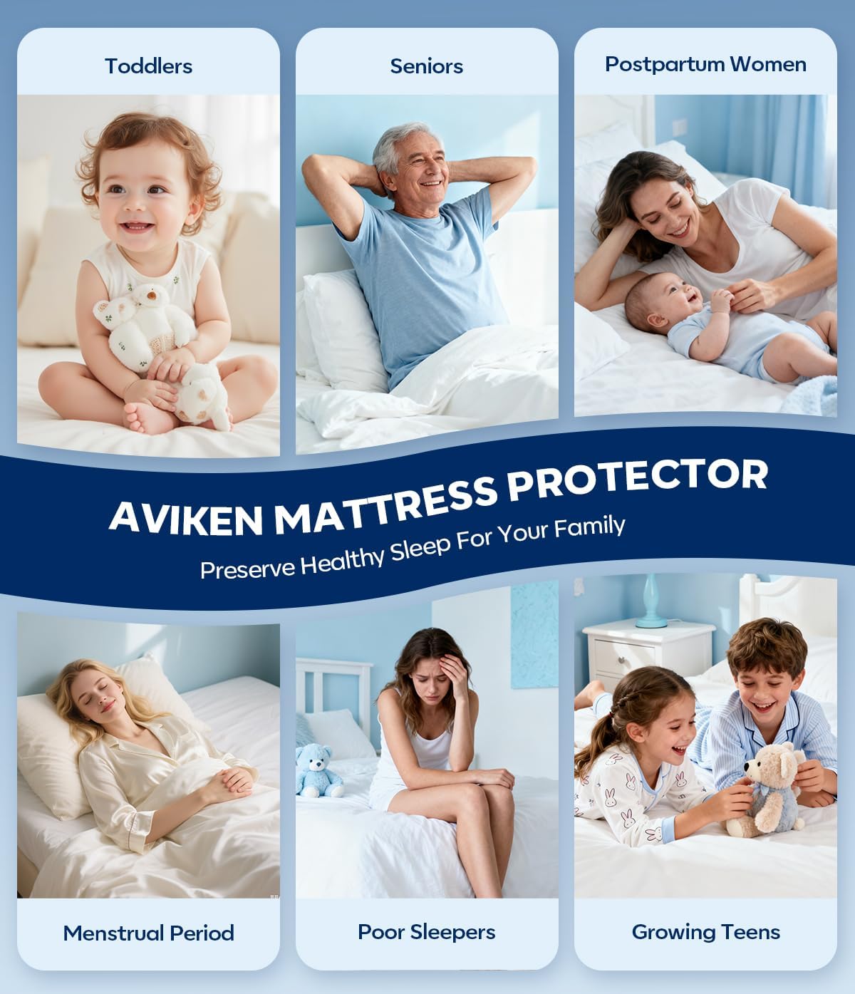 Waterproof Mattress Protector Queen Size, Soft Breathable Mattress Pad with Deep Pocket 8"-21", Noiseless 3D Air Fabric Cooling Mattress Cover for Bed, Machine Washable, White - Image 7