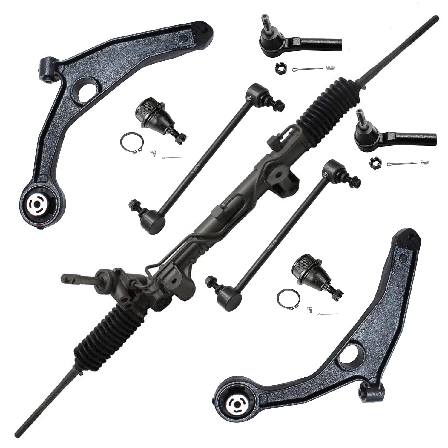 Detroit Axle - 9pc Front Rack and Pinion Kit for Dodge Avenger Chrysler 200