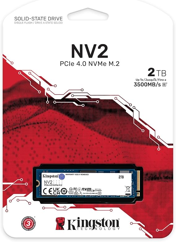Kingston NV2 2TB M.2 2280 NVMe Internal SSD | PCIe 4.0 Gen 4x4 | Up to 3500 MB/s | SNV2S/2000G