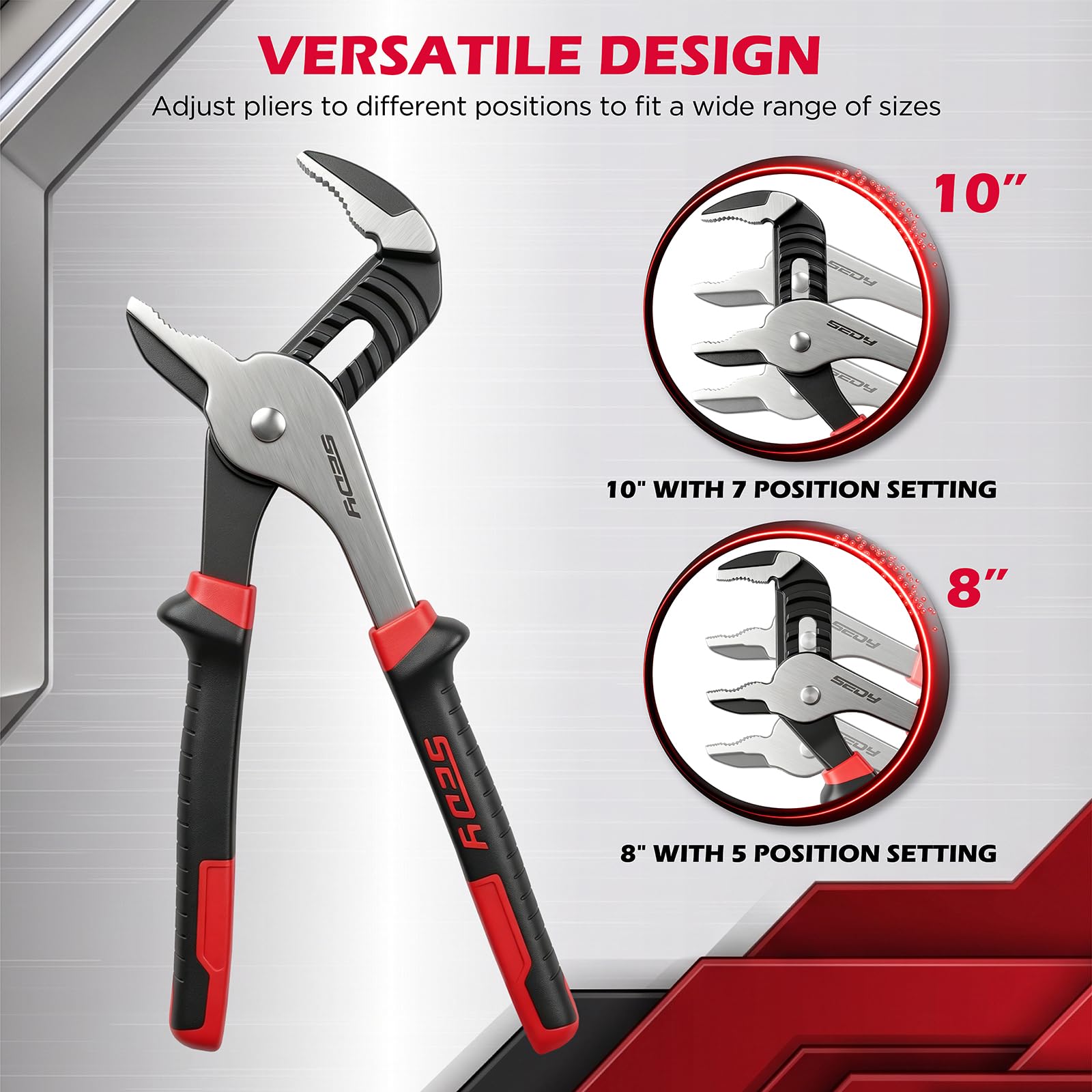 Groove Joint Pliers Set - 2-Piece Adjustable Pliers -4