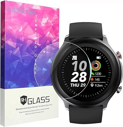Lamshaw Protector de pantalla compatible con Cubitt CT4 Smart Watch, 3 unidades Película protectora de pantalla de vidrio templado 9H compatible con