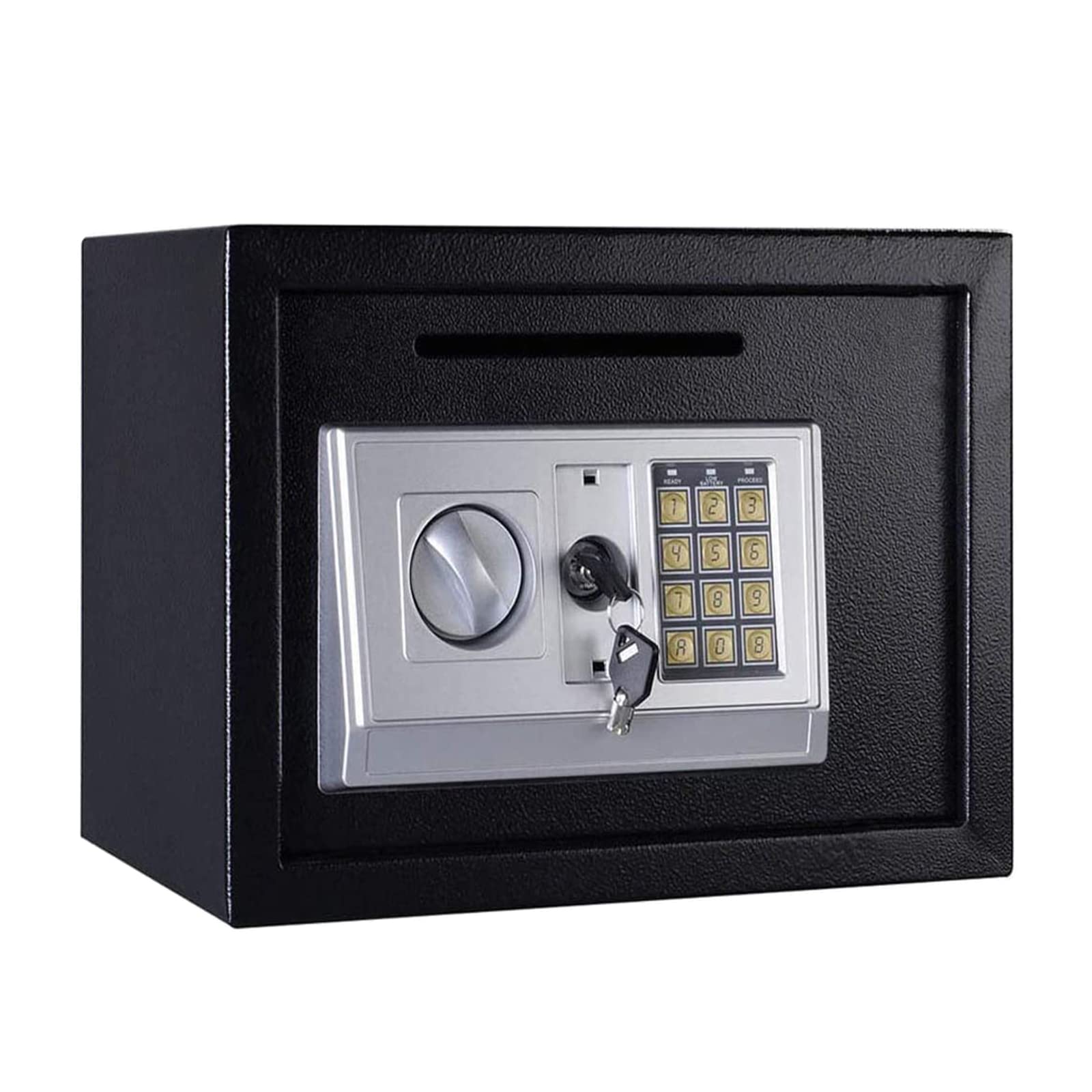 Sicurezza antincendio Acqua Acciaio Elettronico Digitale con Chiavi di Emergenza per Ufficio Salvadanaio Cassaforte domestica/Nero/16L