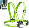 Running Lights for Runners, 500LM Chest Running Light with 7 Modes, 360° Reflective Gear & 45° Adjustable, IPX4 Waterproof Rechargeable Running Torch for Camping & Hiking, 3.5-20Hrs Runtime