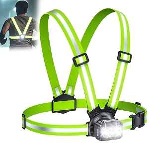 Viccux 500LM High-Visibility Running Lights for Runners Adjustable 45 Beam 360 Reflective Vest IPX4 Waterproof Running Vest Light